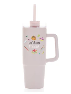 Personalizovaná termoska s průhledným víčkem pro paní učitelku/pana učitele (pomůcky)