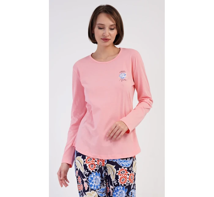 Dámské pyžamo dlouhé Květy Dámské pyžamo dlouhé Květy