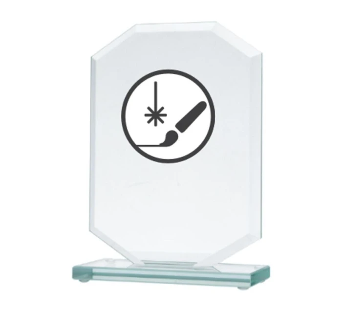 Gravírovaná skleněná trofej + malířská výplň Gravírovaná skleněná trofej + malířská výplň