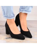 Sergio Leone W SK403A černé semišové lodičky na jehlovém podpatku