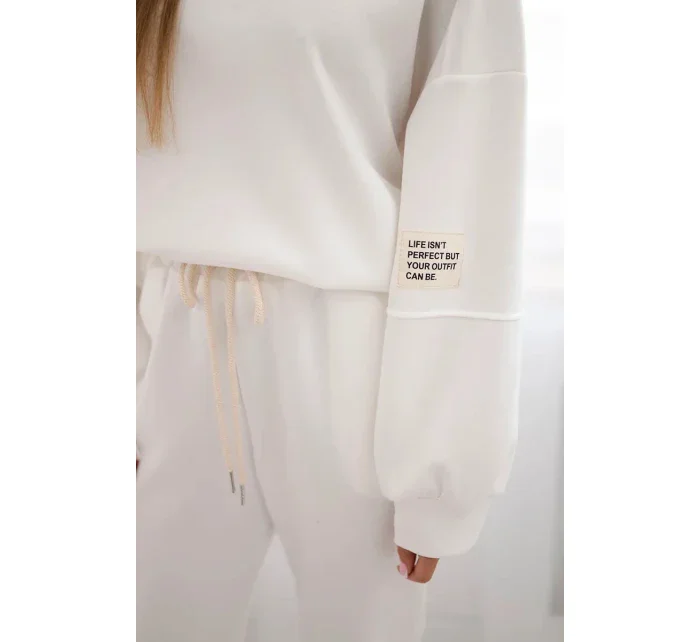 Komplet teplákové + kalhoty máslová látka bílý Komplet teplákové + kalhoty máslová látka bílý