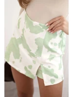Dámské šortky se sukní a zvířecím potiskem jasně zelená Dámské šortky se sukní a zvířecím potiskem jasně zelená