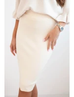 Dámská sukně z  úpletu béžová model 21407179 - K-Fashion