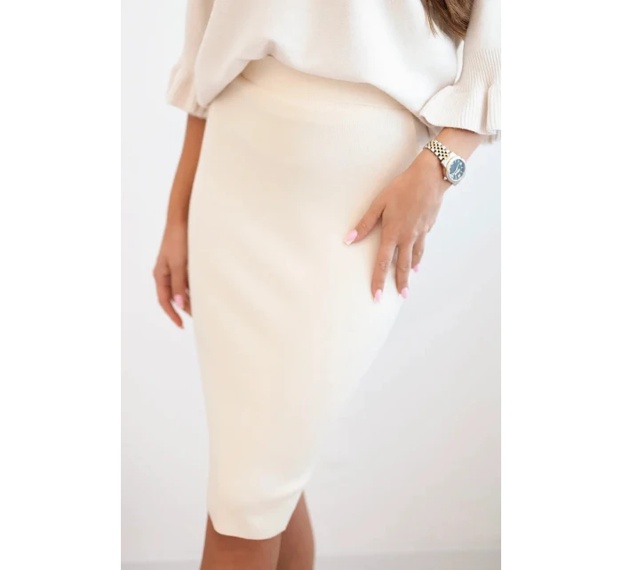 Dámská sukně z  úpletu béžová model 21407179 - K-Fashion