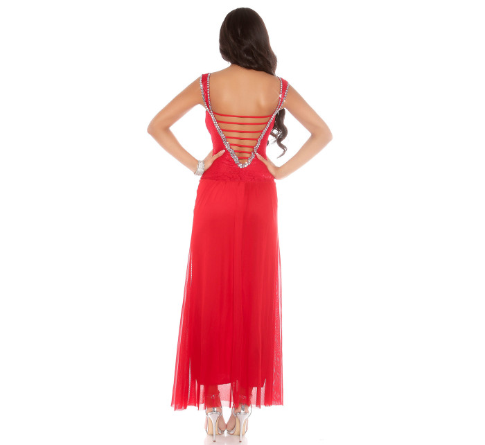 Red  Sexy KouCla dress + rhinestones model 19590632 - Style fashion