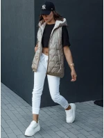 Dámská prošívaná vesta s kapucí camel Dstreet model 21979278 - FashionStreet