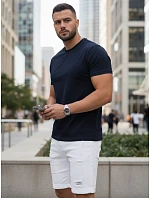 Pánské klasické tmavě modré tričko FashionStreet RX5673