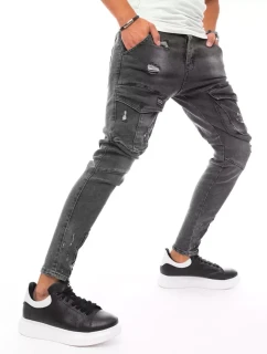 Pánské bojové džínové kalhoty tmavě šedé FashionStreet UX3288