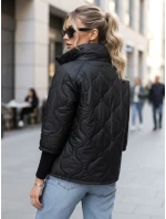 Dámská prošívaná přechodná bunda černá FashionStreet TY5542 Dámská prošívaná přechodná bunda černá FashionStreet TY5542