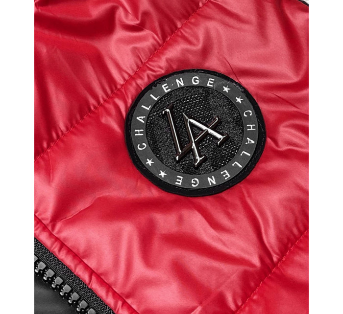 Červená vesta s geometrickou spodní částí (B0122-4)