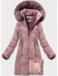 Zimní bunda v pudrově růžové barvě s odepínací kapucí model 21248733 - S'WEST