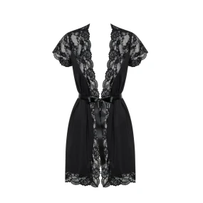 Erotický župan 810-PEI black - OBSESSIVE