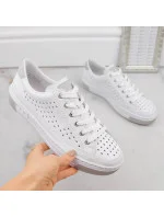 Rieker W RKR642 bílá kožená prolamovaná obuv