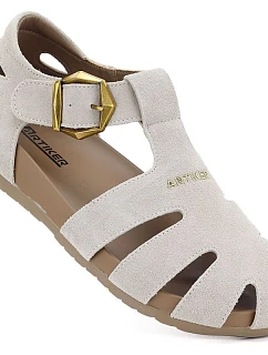 Dámské béžové kožené sandály model 22121878 - Artiker