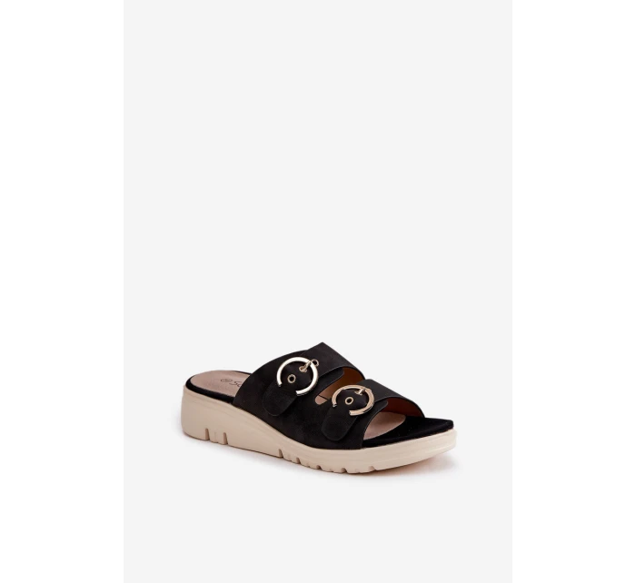 Dámské sandály na platformě a klíně černé Vimarils Dámské sandály na platformě a klíně černé Vimarils