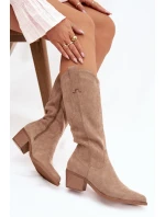 Kozačky Kovbojky Dámské Khaki model 21821835 - Boto Kozačky Kovbojky Dámské Khaki model 21821835 - Boto