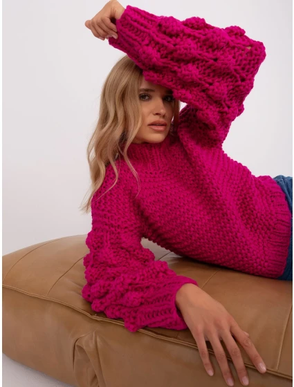 Sweter AT SW model 22539379 fuksjowy - FPrice Sweter AT SW model 22539379 fuksjowy - FPrice