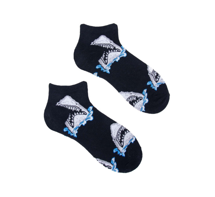 Yoclub Kotníkové vtipné bavlněné ponožky Vzory barev SKS-0086U-B100 Black