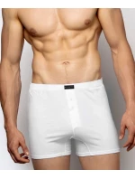 Pánské klasické boxerky s knoflíčky ATLANTIC - bílé