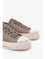 Pánské plátěné tenisky na platformě Big Star – zelené