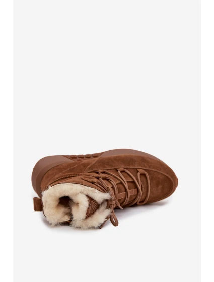 Dámské semišové sněhule s kožešinkou Big Star – hnědé Dámské semišové sněhule s kožešinkou Big Star – hnědé