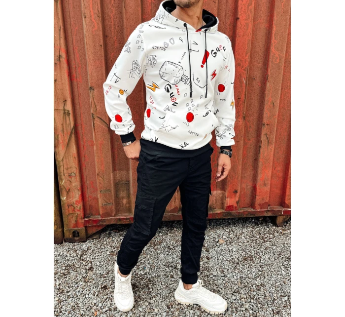 Pánská mikina s kapucí bílá Dstreet model 21978895 - FashionStreet