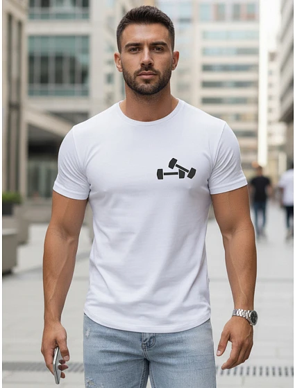 Tshirt męski z nadrukiem biały model 22156950 - FashionStreet