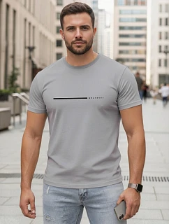 Pánské bavlněné tričko s nápisem „Whatever“, šedé, FashionStreet NX5128R