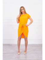Šaty s obálkou dole oranžové neonové