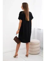 Šaty s kapsami a přívěskem Černý Šaty s kapsami a přívěskem Černý