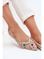 Dámské Baletky Ozdobené Béžové model 21702728 - Boto Dámské Baletky Ozdobené Béžové model 21702728 - Boto