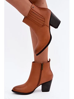 Dámské zateplené kozačky na podpatku Medicine RW16-OBD428-80X Camel