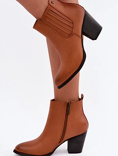 Dámské zateplené kozačky na podpatku Medicine RW16-OBD428-80X Camel