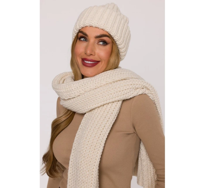 model 21417246 Žebrovaná čepice ecru - Moe