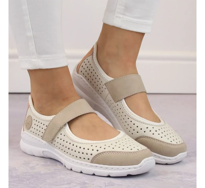 Pohodlná polobotka W béžová model 22033608 - Rieker