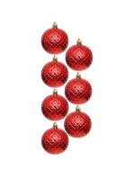 DEKORATIVNÍ PLASTOVÁ CETKA 6CM SADA 35 KS ČERVENÁ