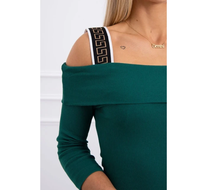 Šaty se širokými ramínky zelené