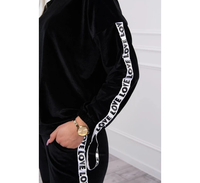 model 21753118 velurová sada černá - K-Fashion