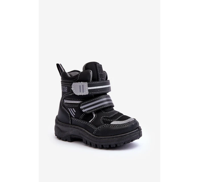 Dětské zateplené sněhule s černé Big model 21637277 - Big Star Shoes Dětské zateplené sněhule s černé Big model 21637277 - Big Star Shoes