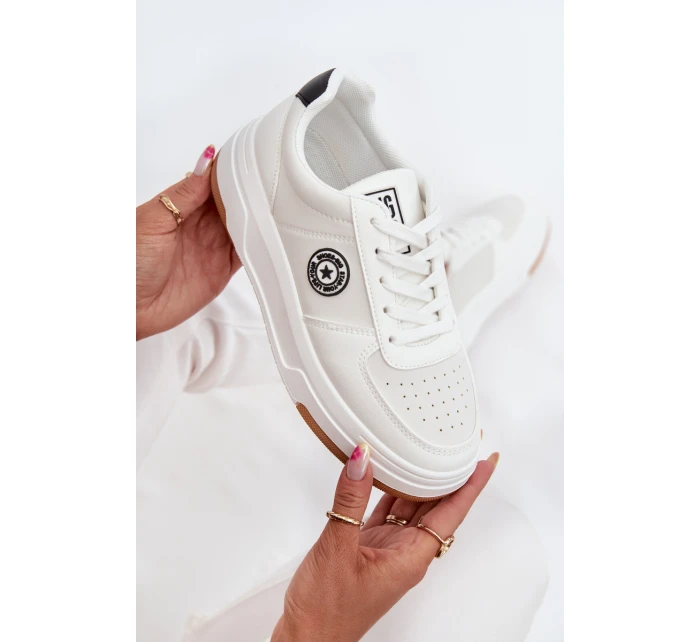 Dámské Tenisky Na Platformě Big Star RR274572 HI-POLY SYSTEM Bílé Dámské Tenisky Na Platformě Big Star RR274572 HI-POLY SYSTEM Bílé