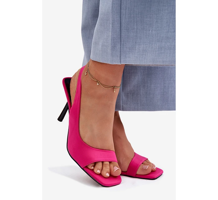 Dámské sandály na podpatku fuchsiová model 22039885 - Boto