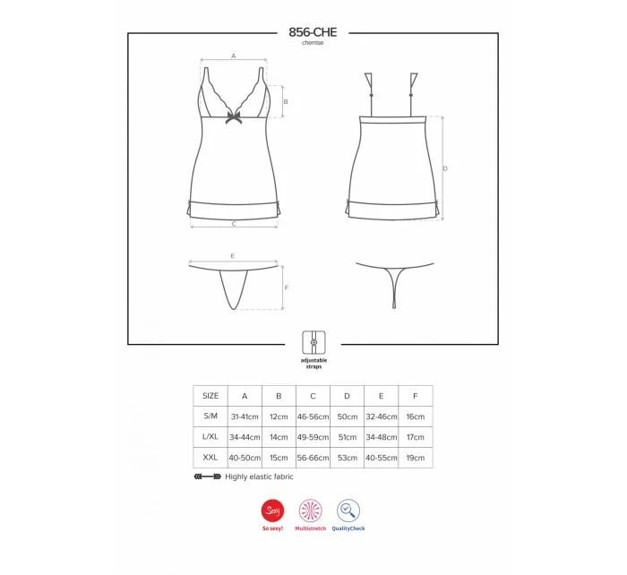 Svůdná košilka 856 - CHE chemise - Obsessive Svůdná košilka 856 - CHE chemise - Obsessive