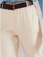 Dámské volnočasové kalhoty s páskem SOFELIA světle žluté FashionStreet UY2507