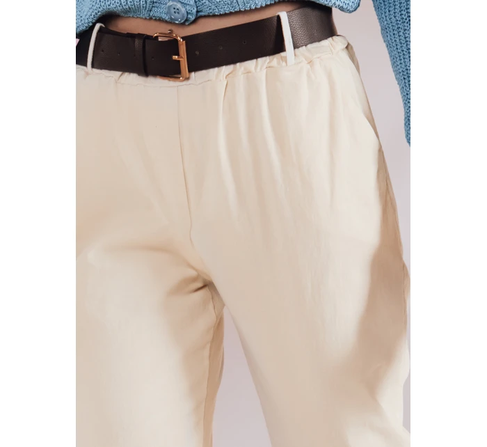 Dámské volnočasové kalhoty s páskem SOFELIA světle žluté FashionStreet UY2507