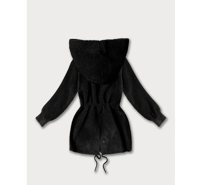 Bunda z alpaky s kapsami černá (W010#)