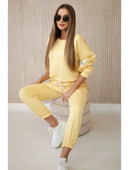 Komplet teplákové + kalhoty máslová látka žlutý Komplet teplákové + kalhoty máslová látka žlutý