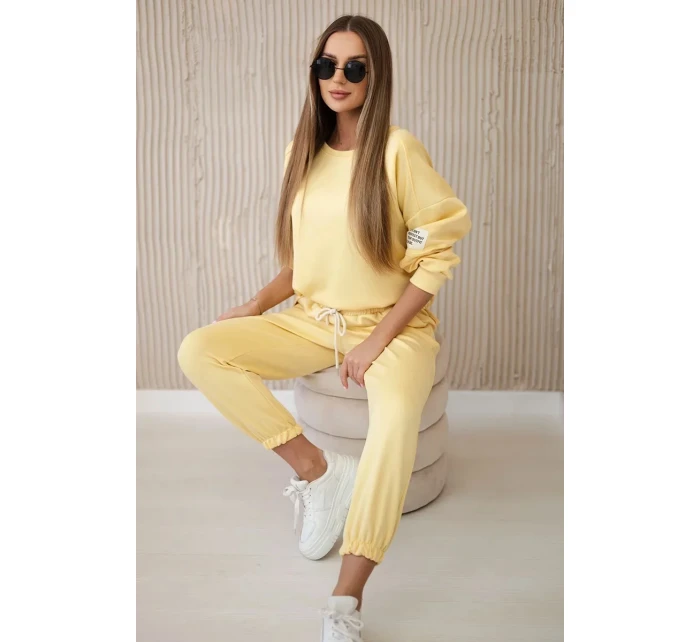 Komplet teplákové + kalhoty máslová látka žlutý Komplet teplákové + kalhoty máslová látka žlutý