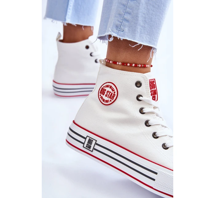 Dámské vysoké textilní tenisky na platformě Big Star model 21608464 Bílá - Big Star Shoes Dámské vysoké textilní tenisky na platformě Big Star model 21608464 Bílá - Big Star Shoes