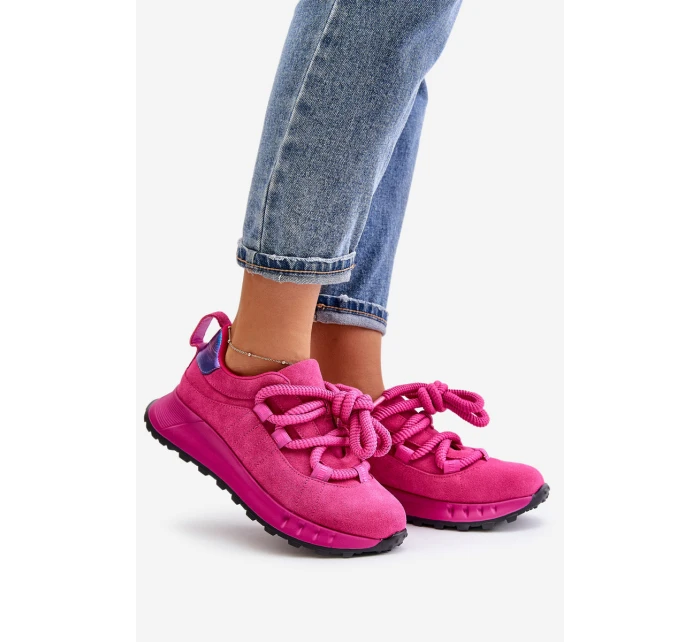 Semišové Dámské Tenisky S  Fuchsie model 21671675 - Artiker