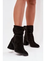 Kozačky z přírodního semiše vyhřívané na podpatku s Černé model 21718472 - Zazoo Kozačky z přírodního semiše vyhřívané na podpatku s Černé model 21718472 - Zazoo